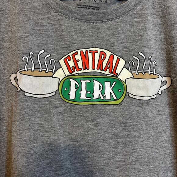 Friends XXL Gray Central Perk Graphic T-Shirt Short Sleeve Tee - Picture 2 of 4